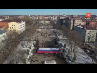 the anniversary of the return of crimea to russia was celebrated on the square of the vyborg regiments