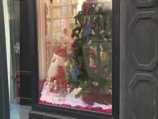 competition of new year's decorations of shop windows of the city