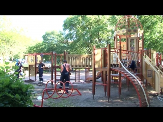 a new teen's playground was installed in the sculpture garden